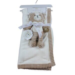 Little Celebrity Lion Plush Toy Baby Blanket Set Ivory Tan Infant Lovey NWT RARE